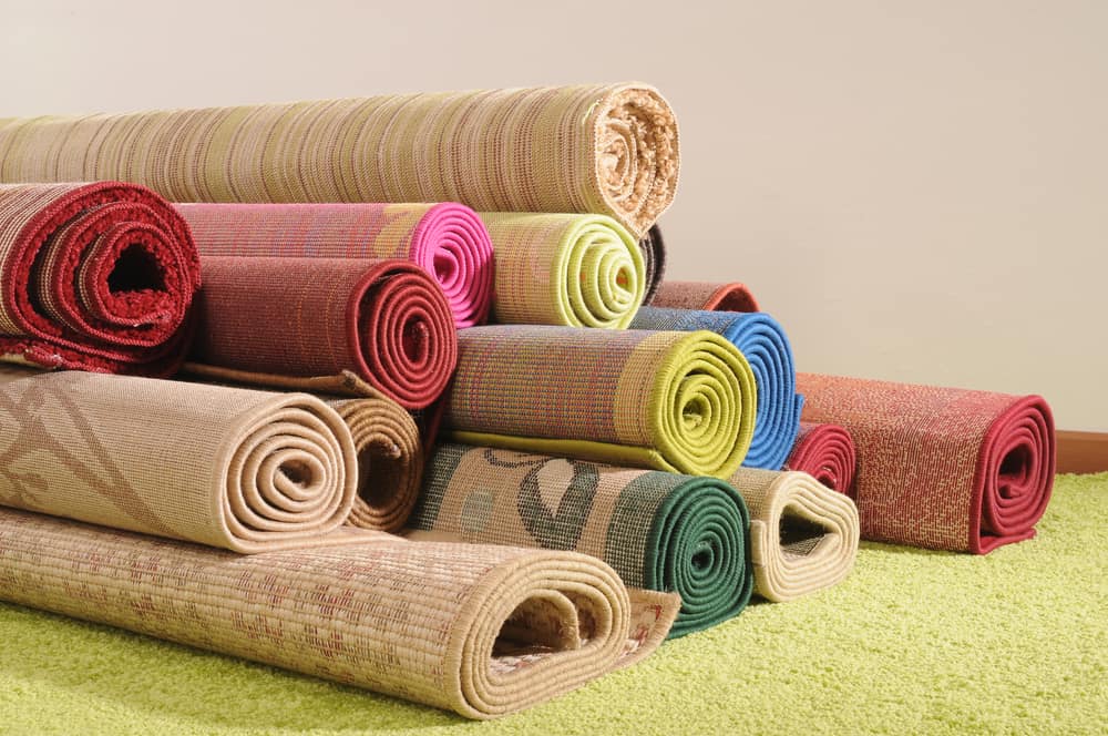 Rolls of carpet for recycling