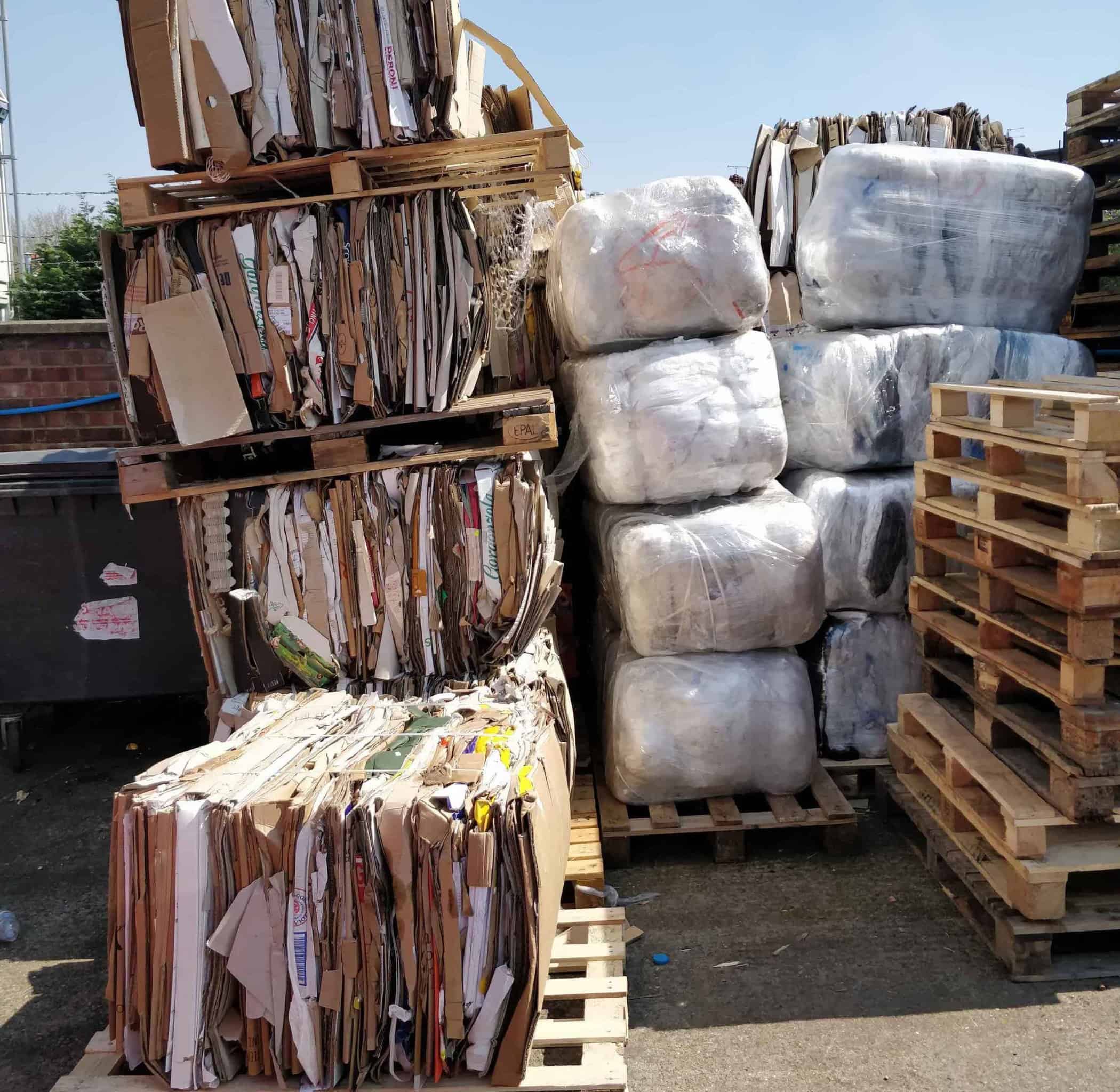 cardboard bale stack