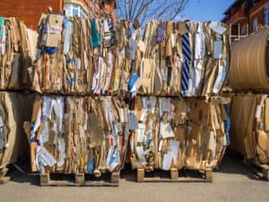 Baled waste recycling