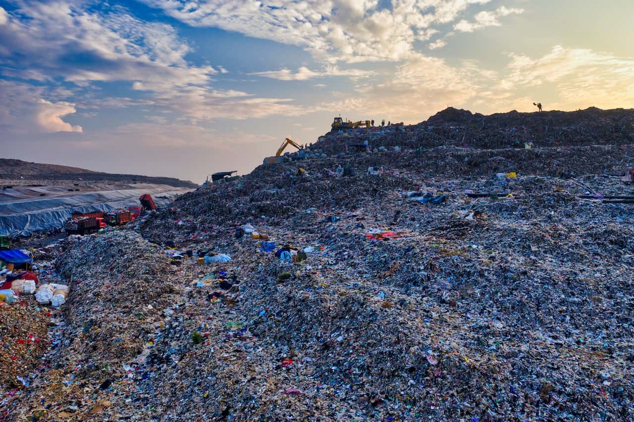 waste biodegrading in landfill sites