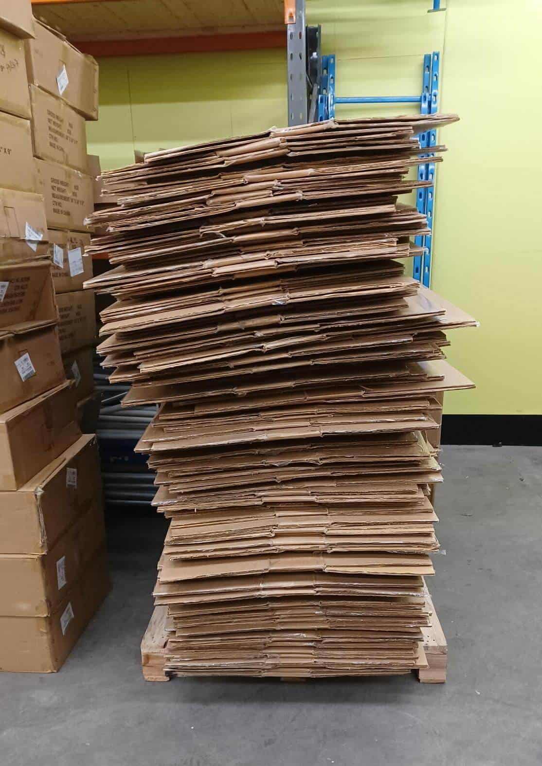 cardboard stacked on pallets bristol
