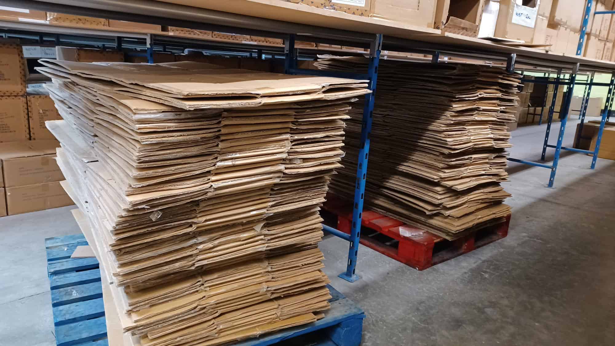 cardboard waste stacked