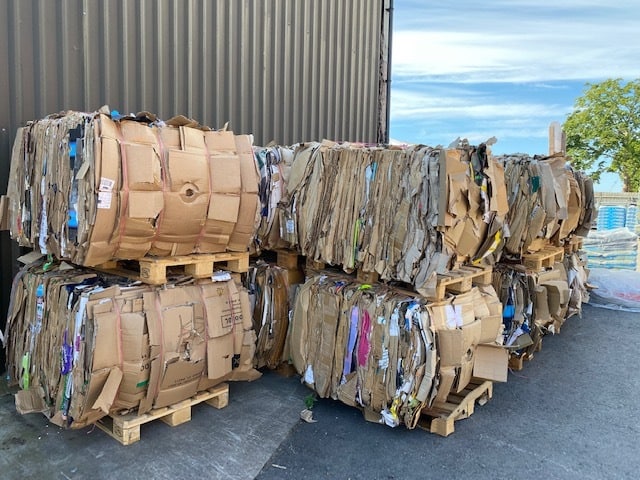 cardboard recycling bales